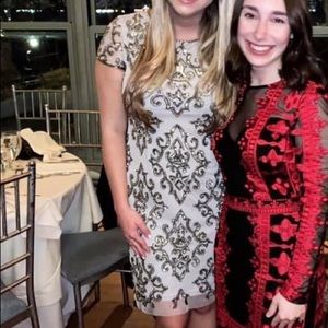 Adrianna papell sequenced gray dress - worn once